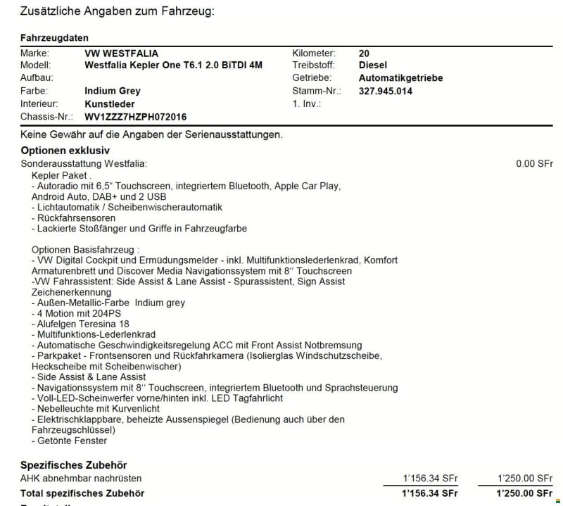 Westfalia Westfalie T 6.1 Kepler one