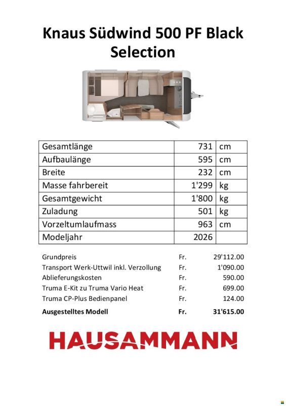 Knaus Südwind 500 PF Black Edition