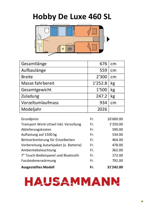 Hobby De Luxe 460 SL