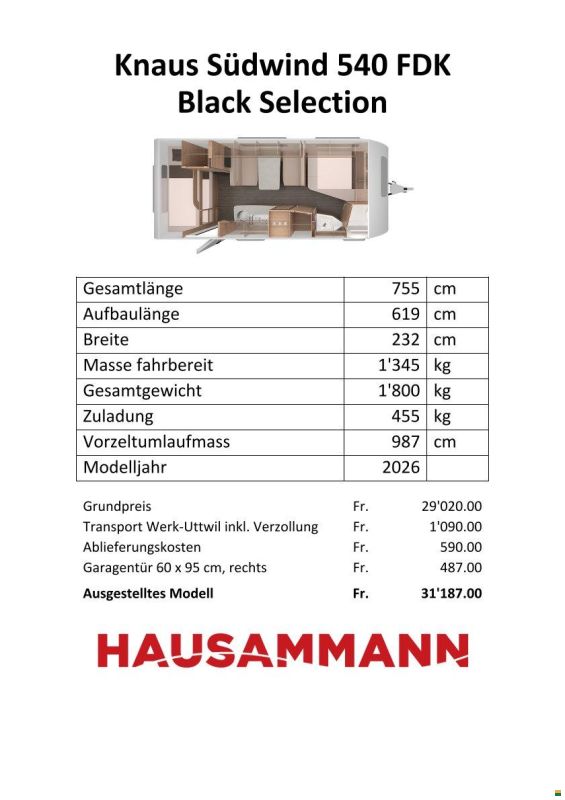 Knaus Südwind 540 FDK Black Selection