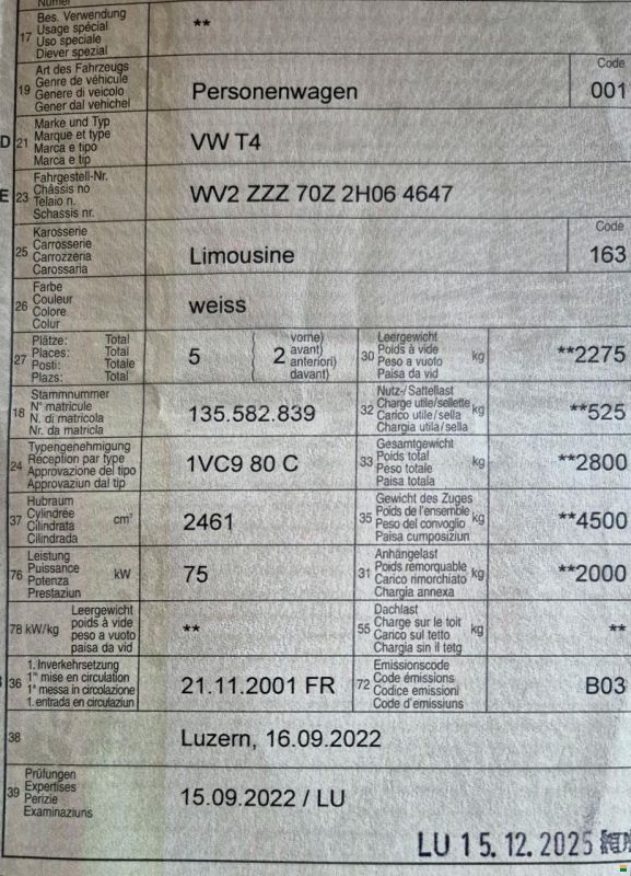 Roller Team VW t 4 Limousine
