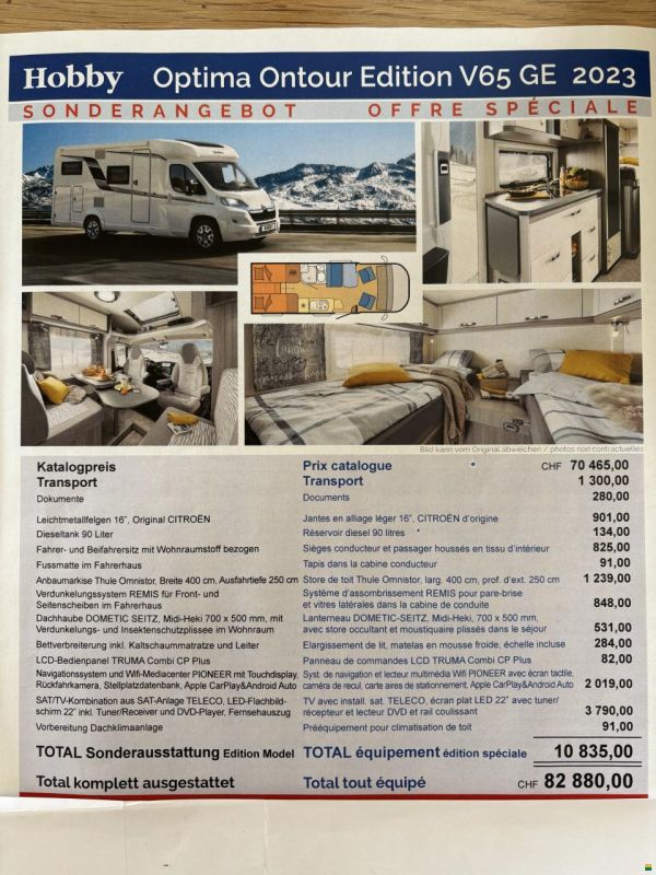 Hobby Optima Ontour Edition V65GE