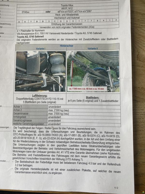Toyota Pickup mit Tischer–Wohnkabine
