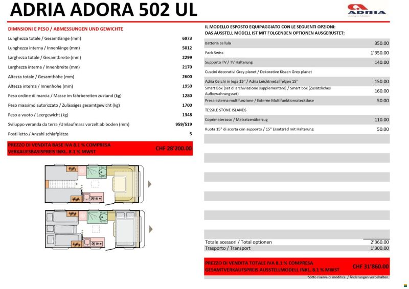 Adria ADORA 502 UL
