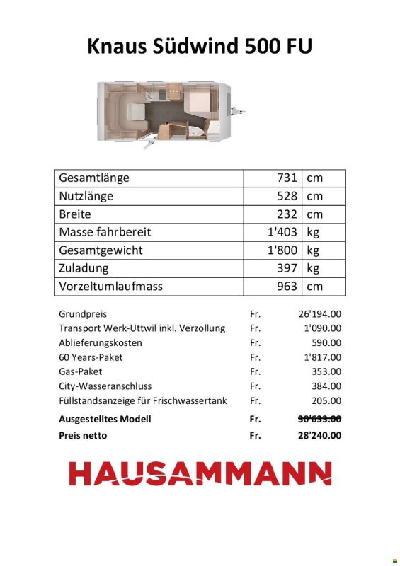 Knaus 500 FU Südwind 60 Years