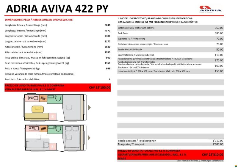 Adria AVIVA 422 PY