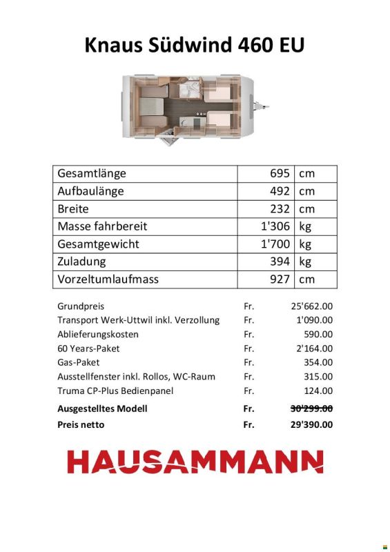 Knaus 460 EU Südwind 60 Years,