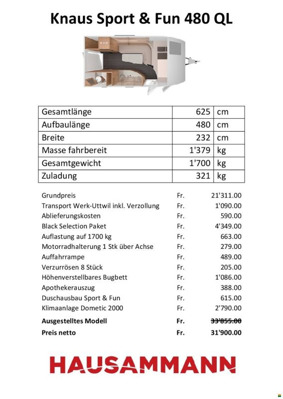 Knaus 480 QL Sport+Fun Black Selection,