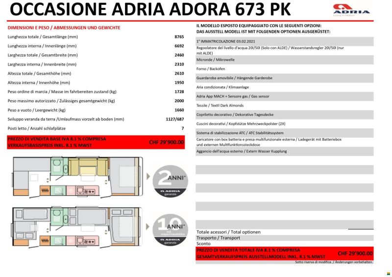Adria ADORA 673 PK