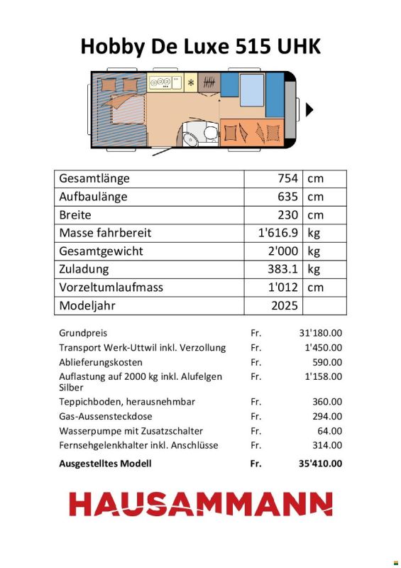 Hobby 515 UHK De Luxe