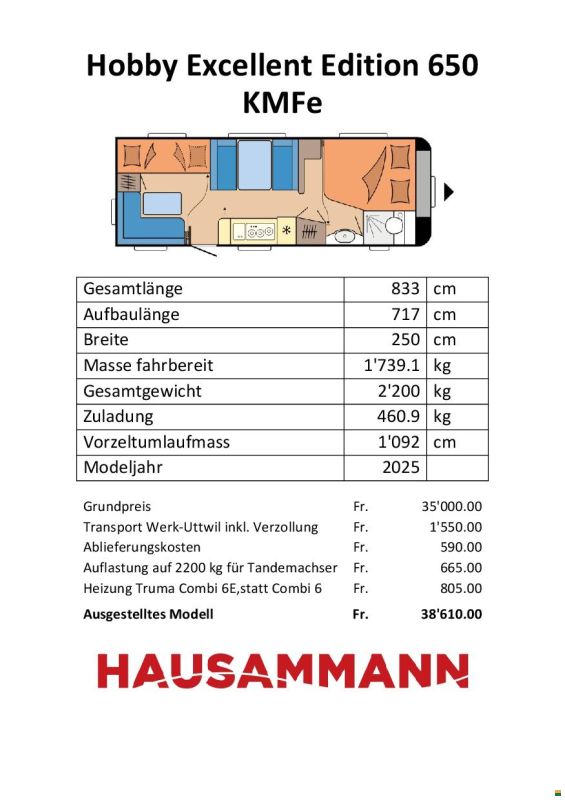 Hobby 650 KMFe Excellent Edition