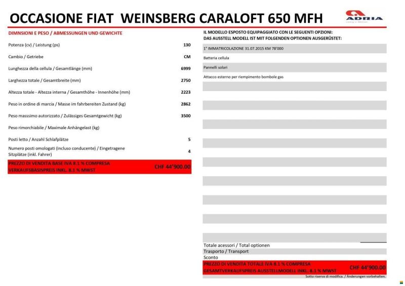 Weinsberg CARALOFT 650 MFH