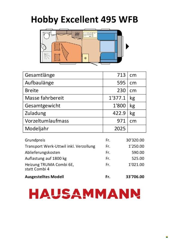 Hobby 495 WFB Excellent