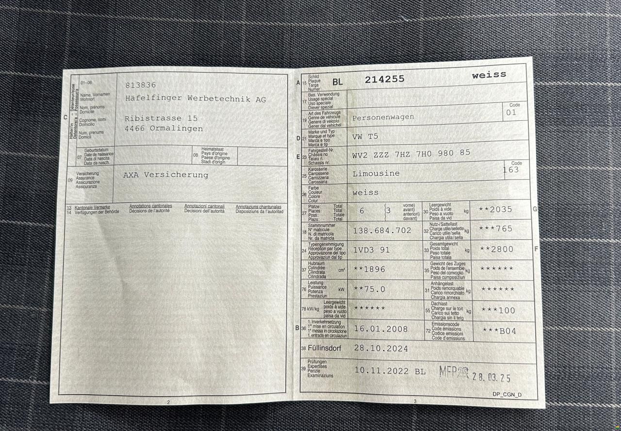 Volkswagen T5 TDI 1.9