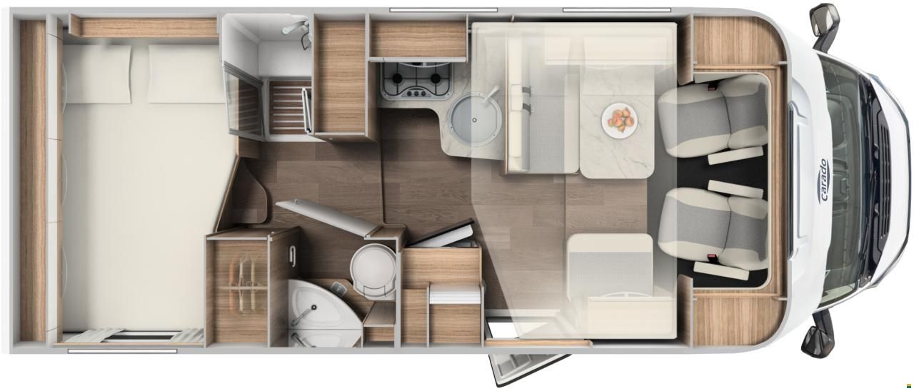 Carado T334 - Doppelbett & Hubbett