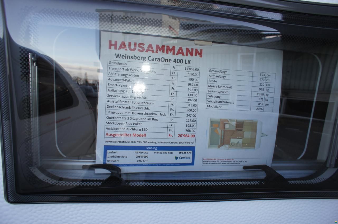 Weinsberg CaraOne 400 LK