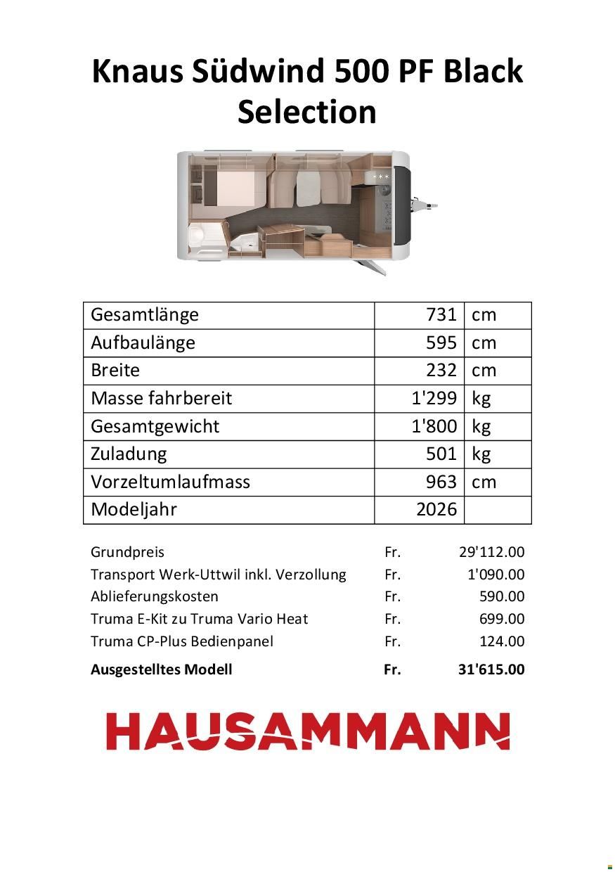 Knaus S&uuml;dwind 500 PF Black Edition