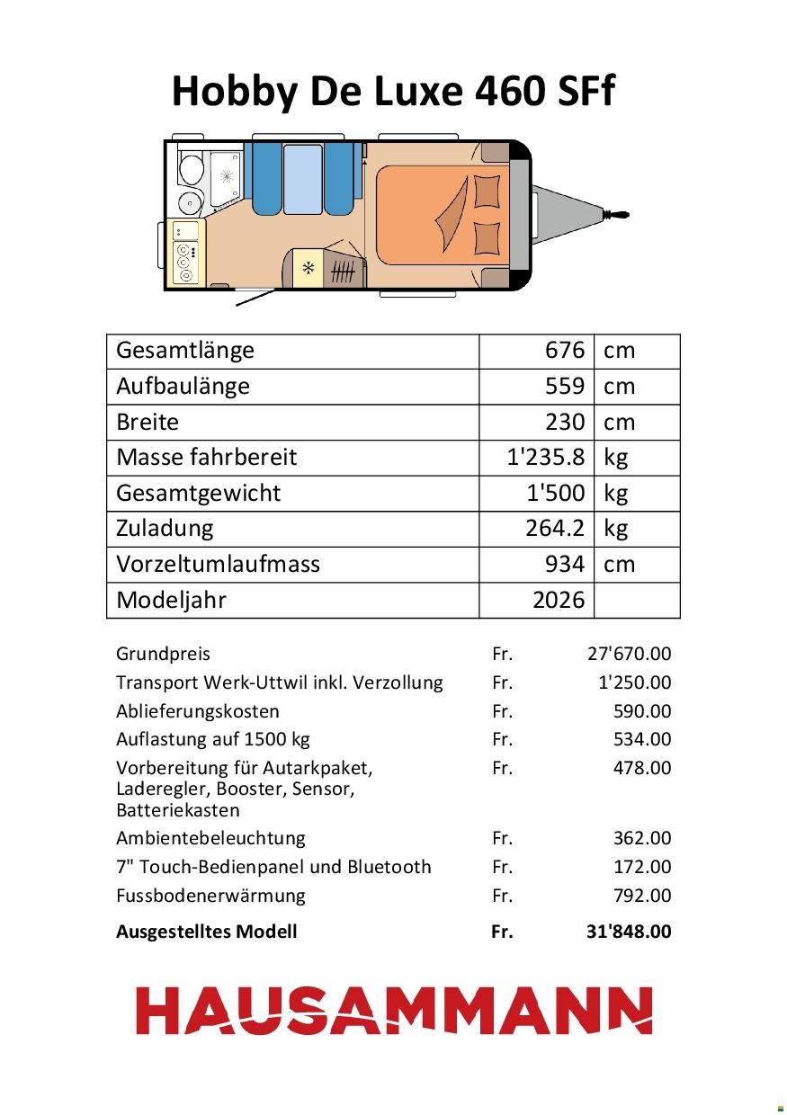 Hobby De Luxe 460 SFf