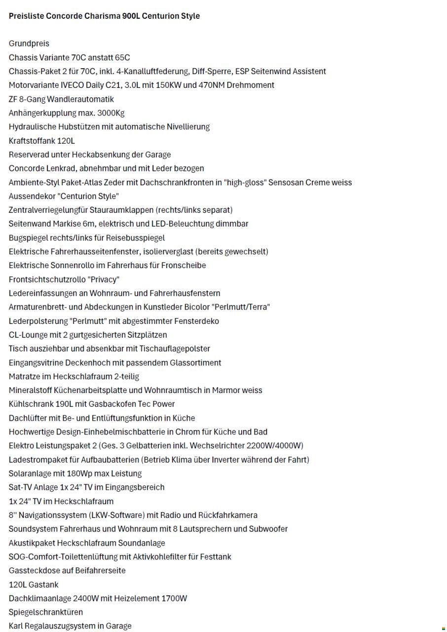 Concorde Charisma 900L