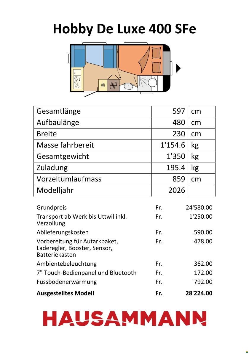 Hobby de Luxe 400 SFe