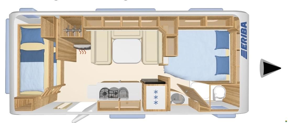 Eriba Exciting 560 mit Kaj&uuml;tenbett