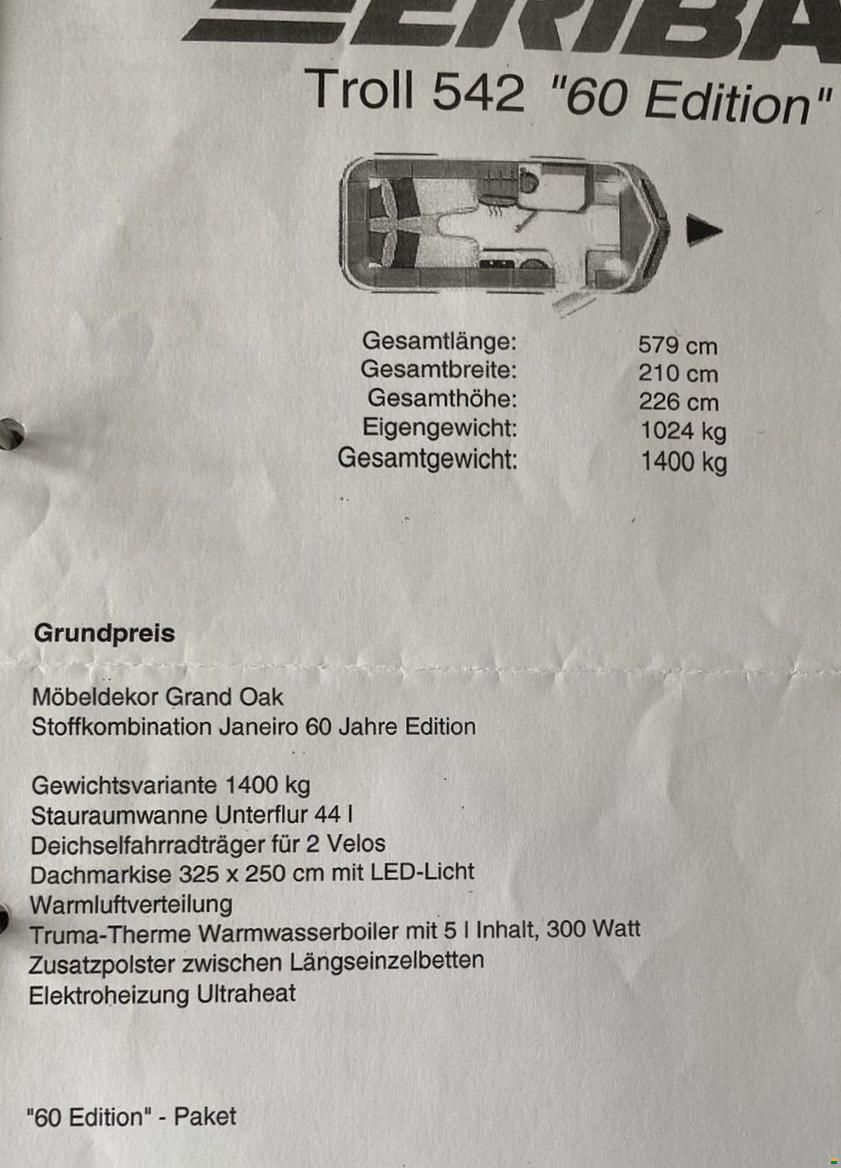 Eriba Touring 542 60 Edition (2021)
