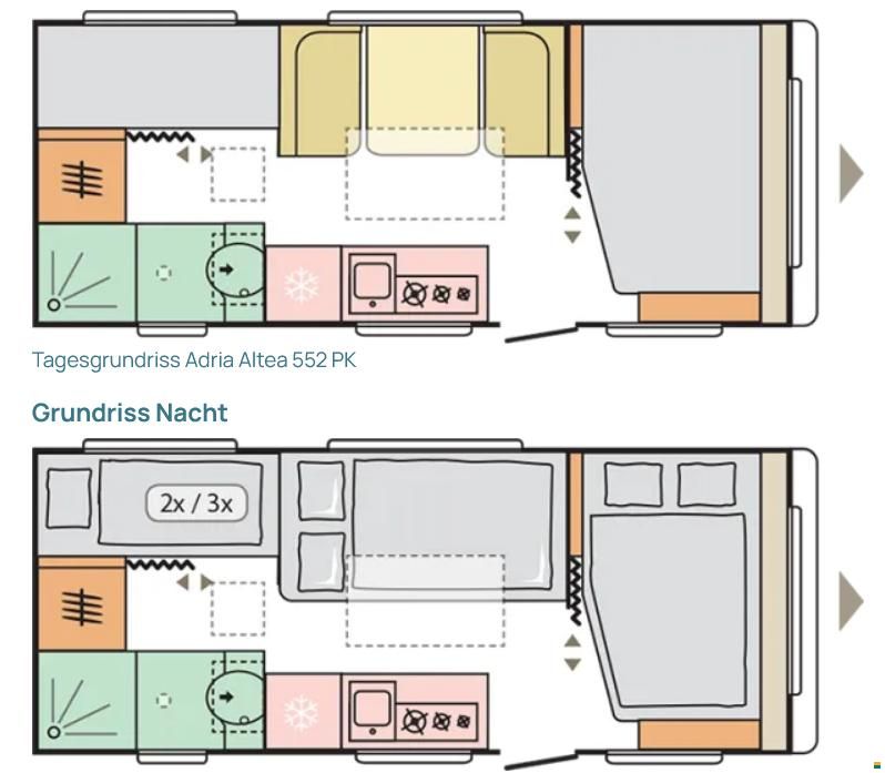 Adria Altea 552 PK - 3x Etagenbett