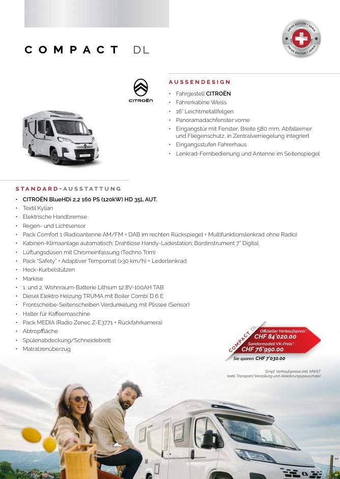 Adria Compact Select DL Swiss Edition