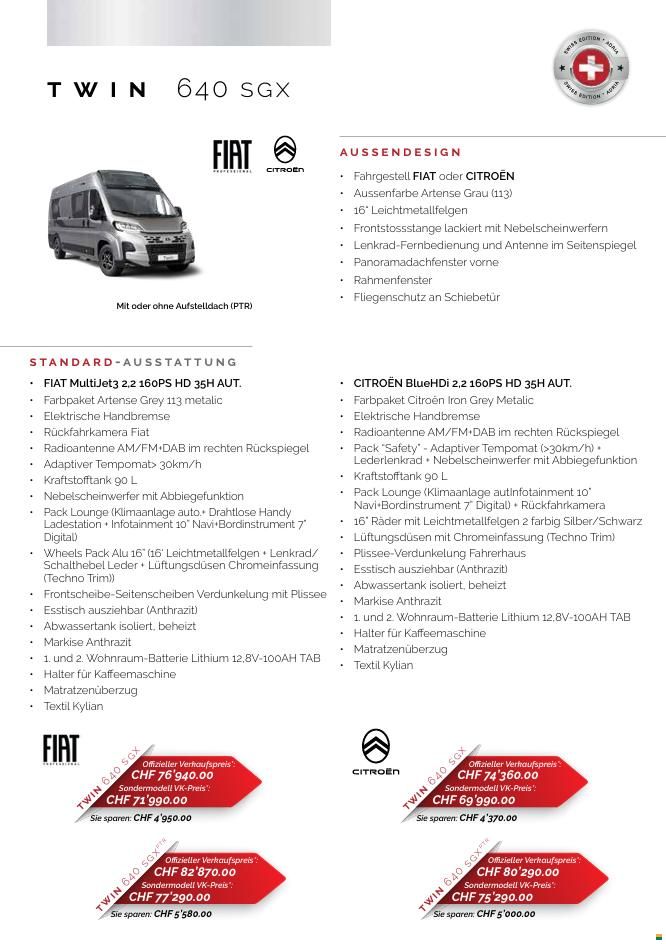 Adria Twin Select 640 SGX Swiss Edition