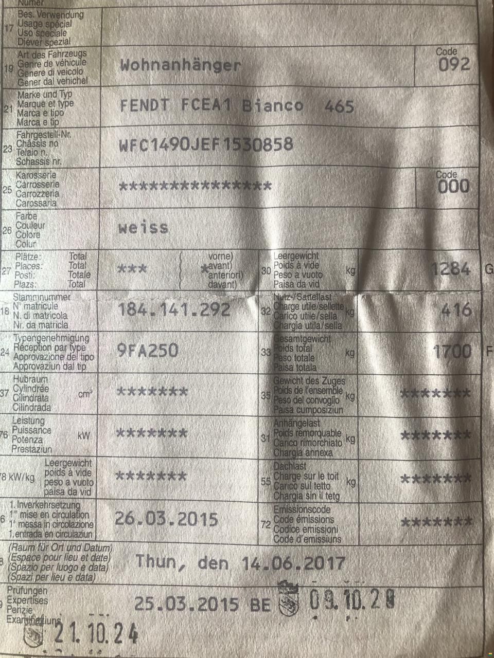 Fendt Bianco Selection 465 SFB