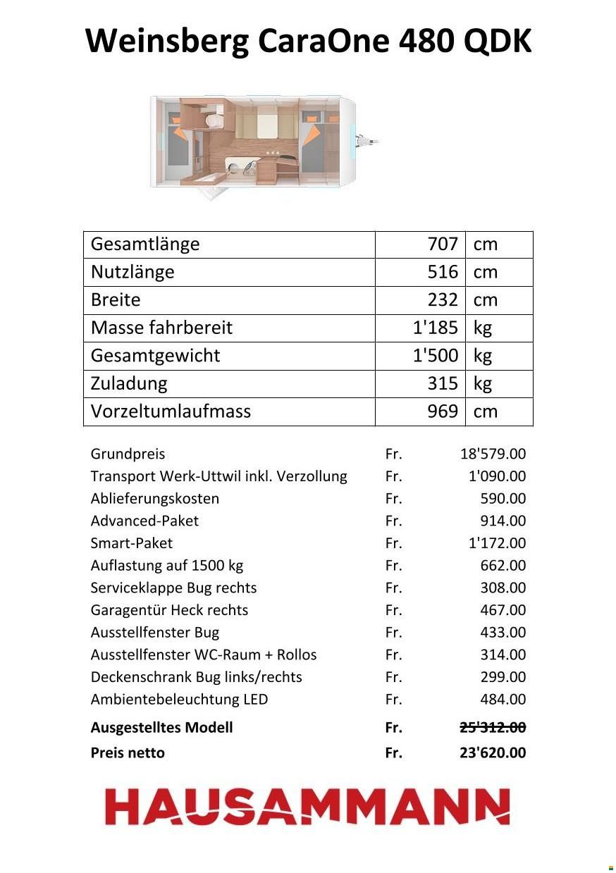 Weinsberg 480 QDK CaraOne