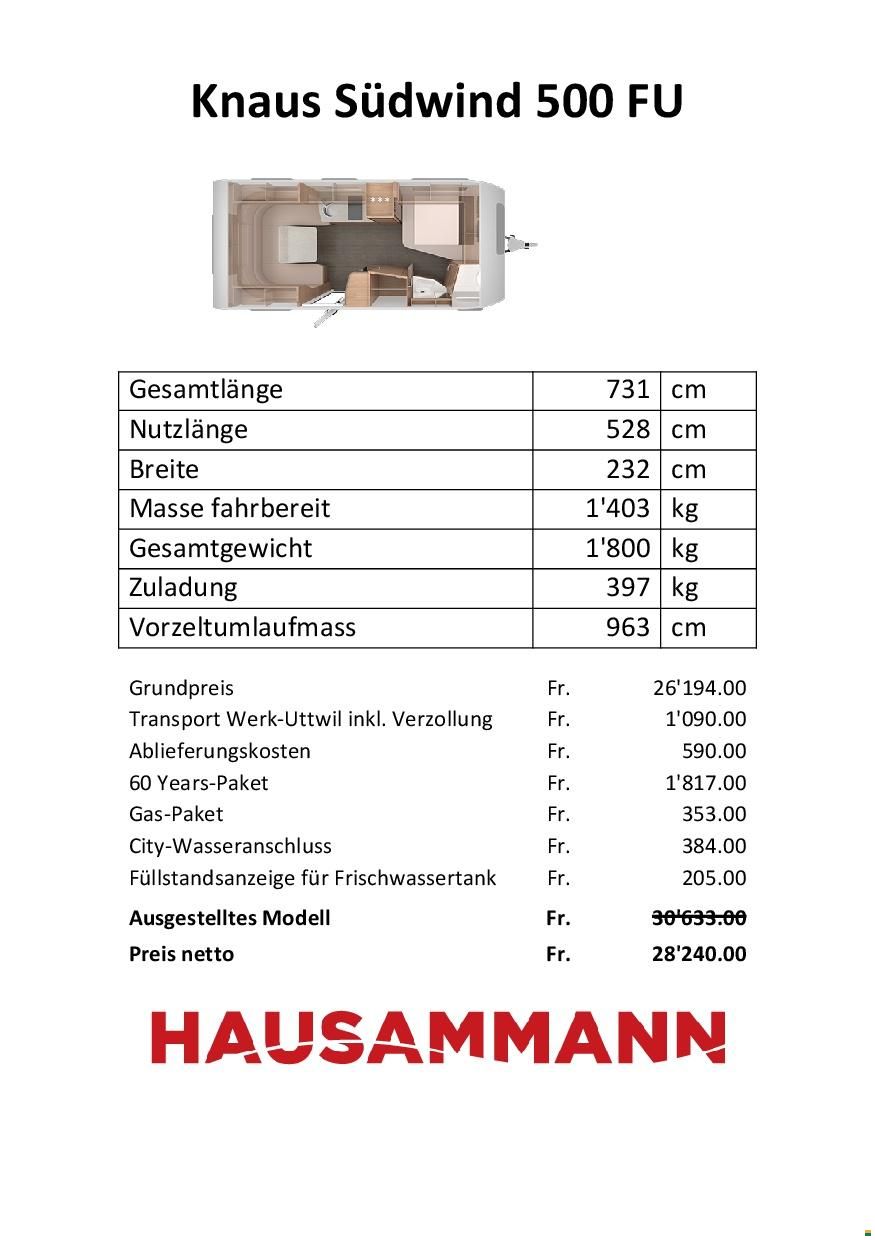 Knaus 500 FU Südwind 60 Years