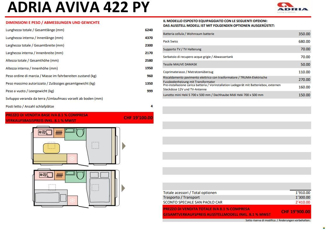 Adria AVIVA 422 PY