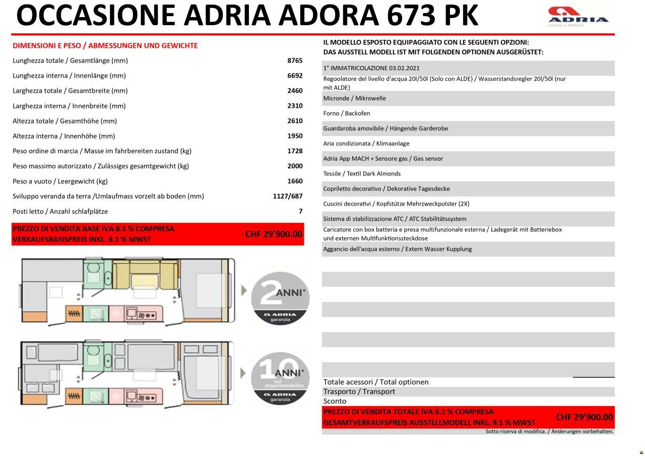 Adria ADORA 673 PK