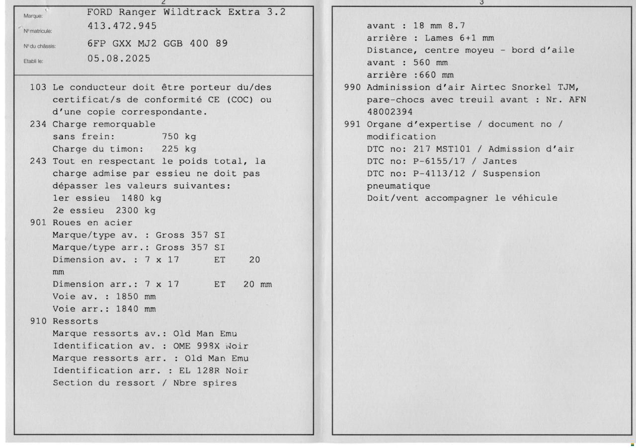 Ford Ranger PXII Wildtrak ExtraCab