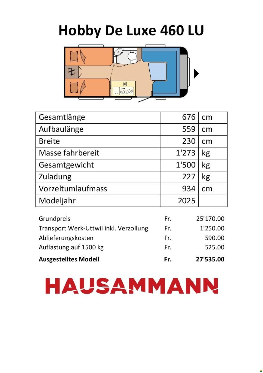 Hobby 460 LU De Luxe
