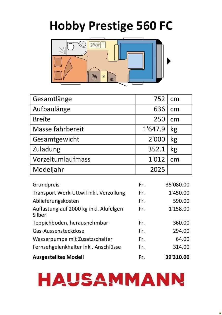 Hobby 560 FC Prestige