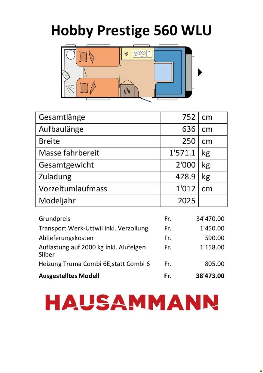 Hobby 560 WLU Prestige