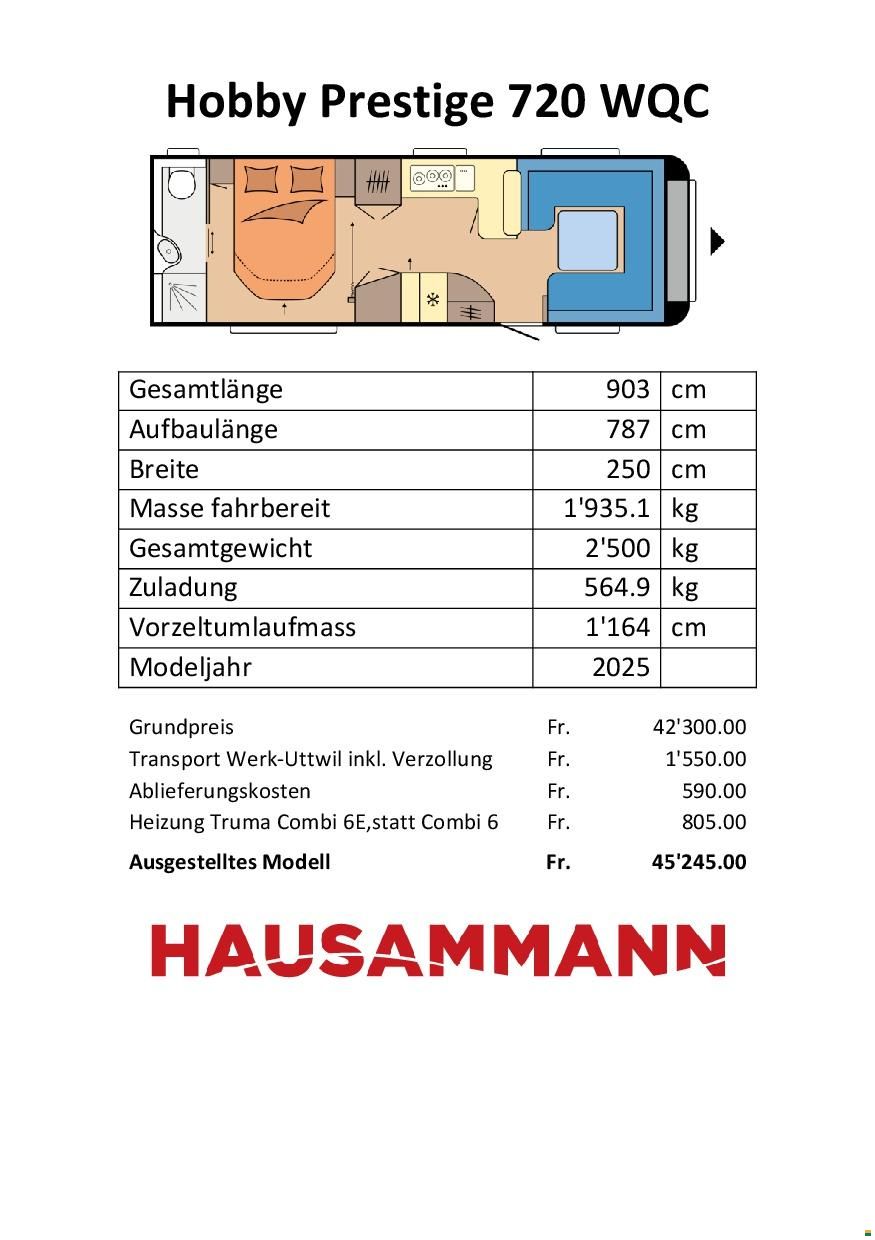Hobby 720 WQC Prestige
