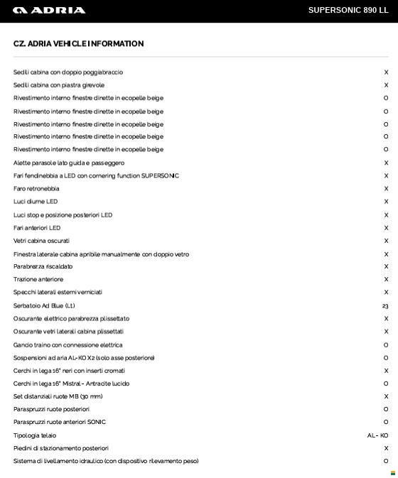 Adria SUPERSONIC 890 LL