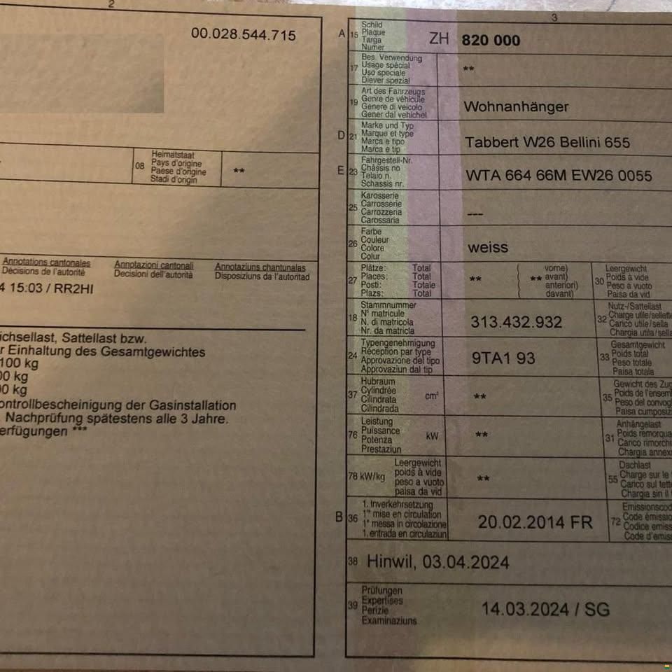 Tabbert W26 Bellini 655